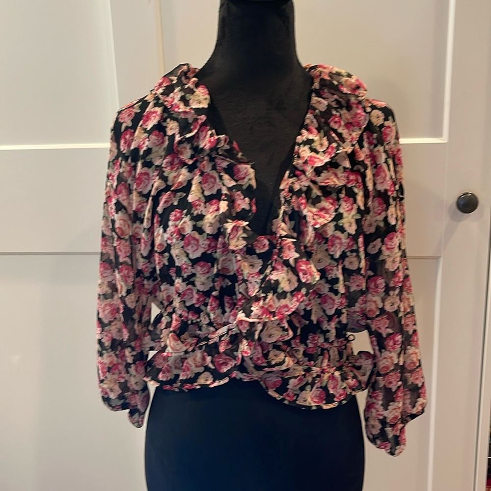 Zara Floral Tops XS